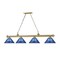 Z-Lite Cordon 4 Light Billiard, Rubbed Brass & Dark Blue 2306-4RB-ARDB - alternate 3